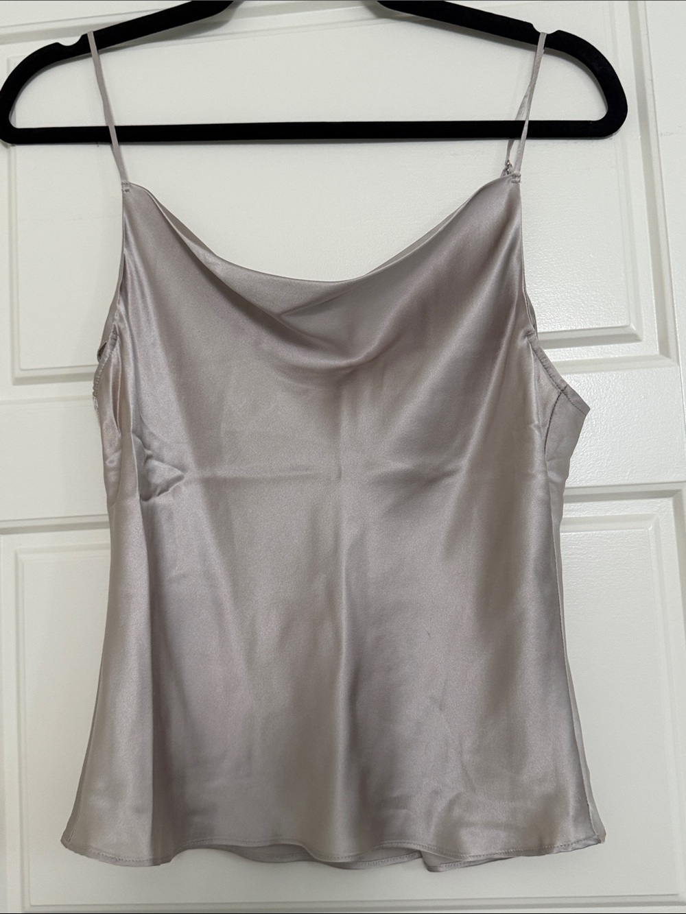 Fleur Du Mal 100% Silk Cowl Neck Camisole Top
